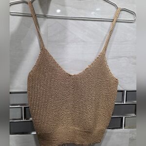 House of Harlow 1960 Gold Knit Tank Top
